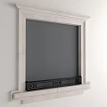 Elegant White Framed Wall Feature With Gray Screen And Black Decor 3d model