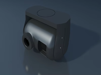 Public Facility Security Surveillance Camera With Black Housing And Lens 3d model