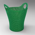Green Woven Basket Decorative Ornament Set With Handles For Home Decoration
