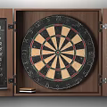 High Quality Dartboard Set with Darts and Scoreboard in Wooden Cabinet