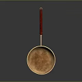 Durable Copper Frying Pan With Red Handle For Home Kitchen Cooking