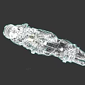 3D Rendering of Modern Warship Featuring Black and Orange Exterior Design Elements