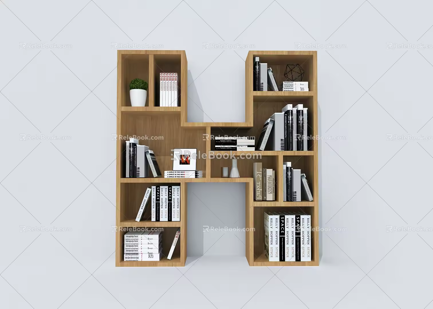 Creative Bookcase Creative Bookshelf Letter Bookshelf Container Shelf 3d model