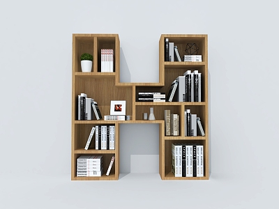 Creative Bookcase Creative Bookshelf Letter Bookshelf Container Shelf model