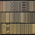 Decorative Metal Room Screens with Various Intricate Geometric Patterns 3d model