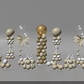Inflatable Party Decorations With Gold White Balloons Columns And Flower Shaped Accents