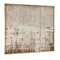 Abstract Brown And White Textured Artwork With Geometric Patterns Framed Design