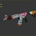 Modern Tactical Weapon Rifle Featuring White And Orange Stylish Design Elements 3d model