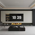 Modern Living And Dining Area Interior With Open Concept Large Windows City View Sofa Fireplace