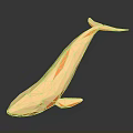 Golden Low Poly Whale Sculpture on Dark Background with Shiny Reflection