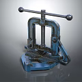 Blue Metal Bench Vise Heavy Duty Hardware Clamp Tool For Workshop Use