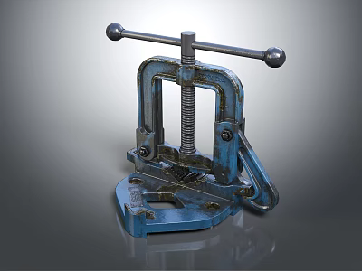 Blue Metal Bench Vise Heavy Duty Hardware Clamp Tool For Workshop Use 3d model