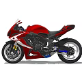 Red Sport Motorcycle With Sleek Design Black Seat And Silver Wheels