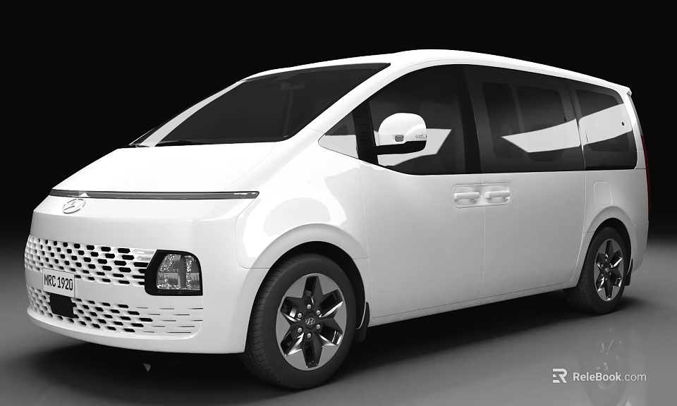 White Modern MPV Car With Sleek Design Black Grille And Large Windows 3d model 