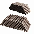 Cigar Shaped Food Snacks Arranged In Stacked Piles On White Background