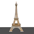 Eiffel Tower Landscape Sculpture With Detailed Wooden Structure And Artistic Design