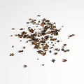 Brown Fallen Leaves Scattered On White Background Natural Plant Debris