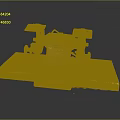 Vintage Bench Grinder Equipment on Yellow Wooden Base with Dark Background and Reflection