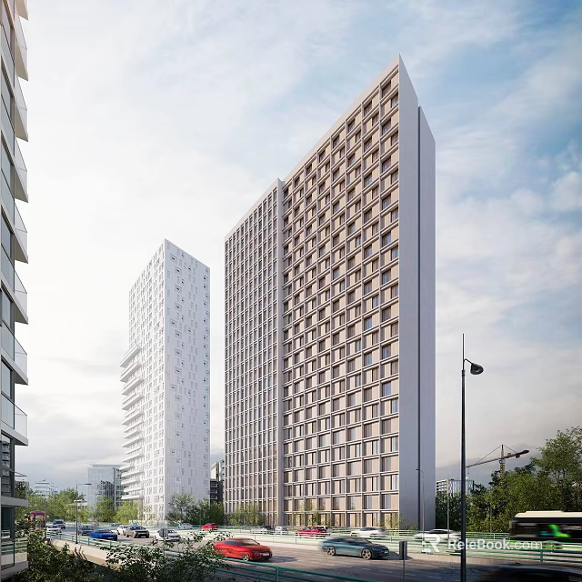 Modern High Rise Office Building With Contemporary Exterior Architectural Design And Glass Facade 3d model 