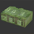 Burned Building Model With Charred Roof Damaged Windows And Weathered Exterior Structure