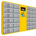 Commercial Yellow Vending Machine With Multiple Compartments And Digital Screen 3d model