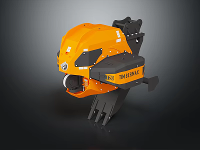 Orange TIMEMAX Industrial Mechanical Equipment With Black Structural Components And Design 3d model