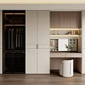 Modern Built In Wardrobe With Integrated Dressing Table And Warm LED Lighting For Bedroom