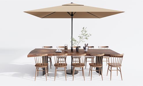 Modern Outdoor Tables and Chairs Outdoor Leisure Tables and Chairs Courtyard Tables and Chairs Dining Tables and Chairs Log Tables and Chairs 3d model