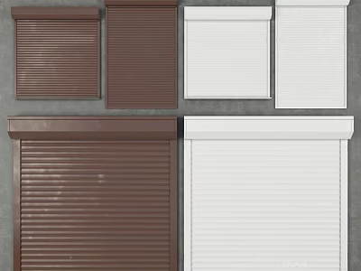 Durable Roller Shutters In Brown And White Colors With Various Designs 3d model