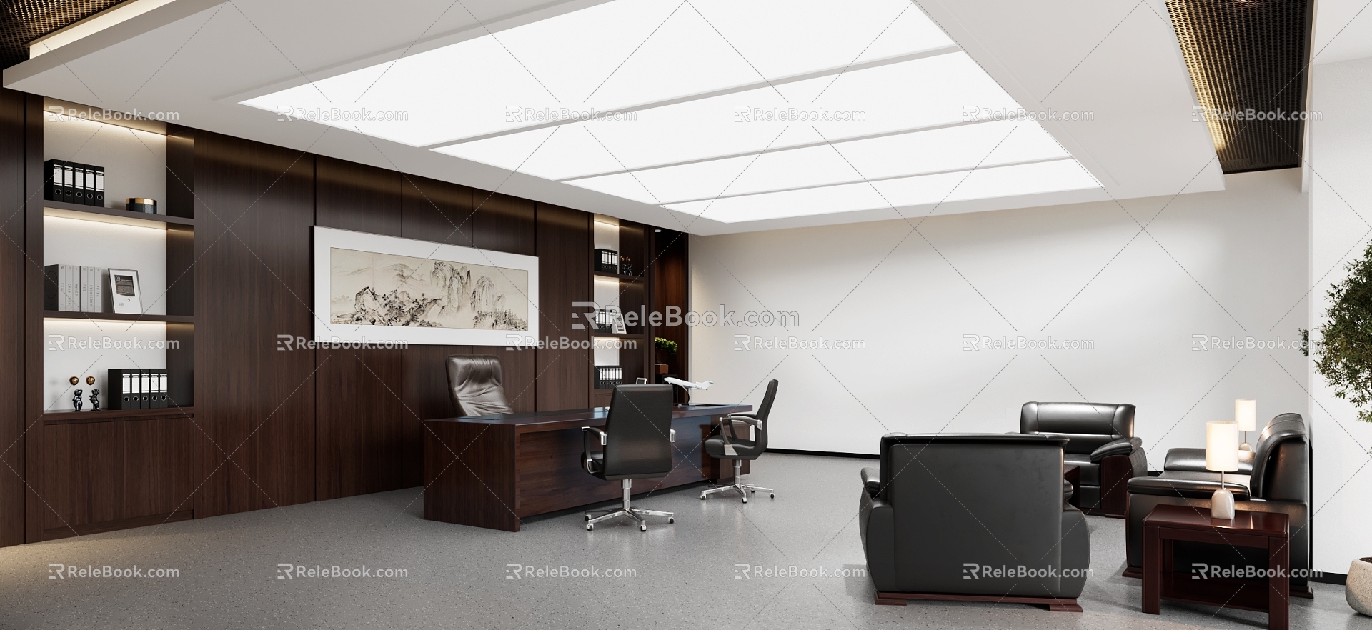 modern office boss office 3d model