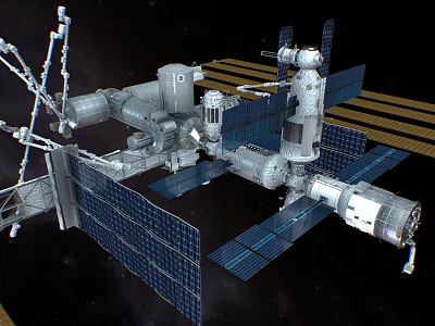 Modern Space Station 3d model