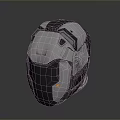 Advanced Futuristic Tactical Combat Helmet With Integrated Weapon System And Metallic Finish