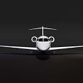 White Passenger Airplane Model Featuring Detailed Wings And Fuselage On Black Background