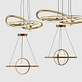Modern Geometric Chandeliers With Metal Frames And Circular Ring Designs