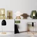 Modern Table Lamps With Various Designs And Materials For Home Interior Decor 3d model