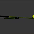 Two Green Frame Black Handle Tennis Rackets With Yellow Ball Sports Equipment