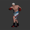 Game Movie Character Shirtless White Haired Boxer With Red Gloves Gray Shorts And Boxing Stance