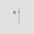 Elegant Modern Shower Faucet Set With Handheld Sprayer Fixed Head And Control Panel