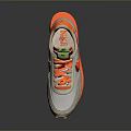 Stylish Casual Gray Mesh Sneakers With Orange Red Accents And Comfortable Sole For Daily Wear