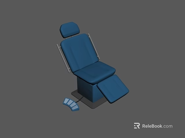 Blue Adjustable Medical Examination Chair For Clinical Use With Ergonomic Design And Accessories 3d model 