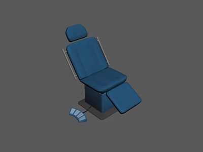 Blue Adjustable Medical Examination Chair For Clinical Use With Ergonomic Design And Accessories 3d model
