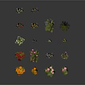 Colorful Various Flowers And Green Plants Arranged In Circle With Different Varieties