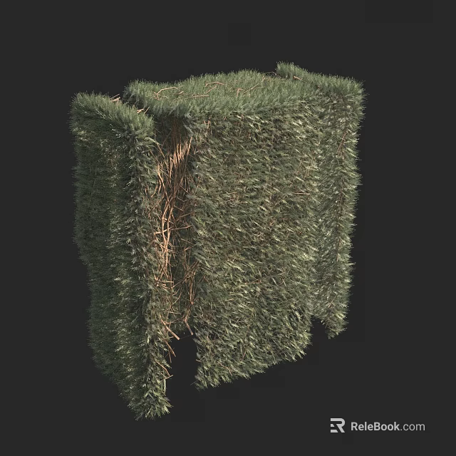 Green Foliage Sculptured Bush With Lush Leaves And Textured Structure For Garden Landscaping 3d model 