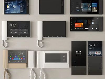 Modern Smart Home Control Panels With Digital Displays And Touchscreen Interfaces 3d model