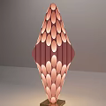 Modern Unique Shaped Floor Lamp with Oval Cutout Pattern and Warm Ambient Lighting 3d model