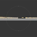 Detailed Architectural Building Model With Frame Structure And Golden Rods Rectangular Layout
