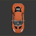 Orange Sports Car with Modern Sleek Design Black Rims and Reflective Surface