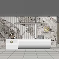 Modern Front Office Front Desk 3d model