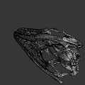 Detailed 3D Rendered Dinosaur Skull With Skeletal Structure And Sharp Teeth