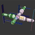 Orbital Space Station Modular Structure Featuring Extended Solar Panel Arrays